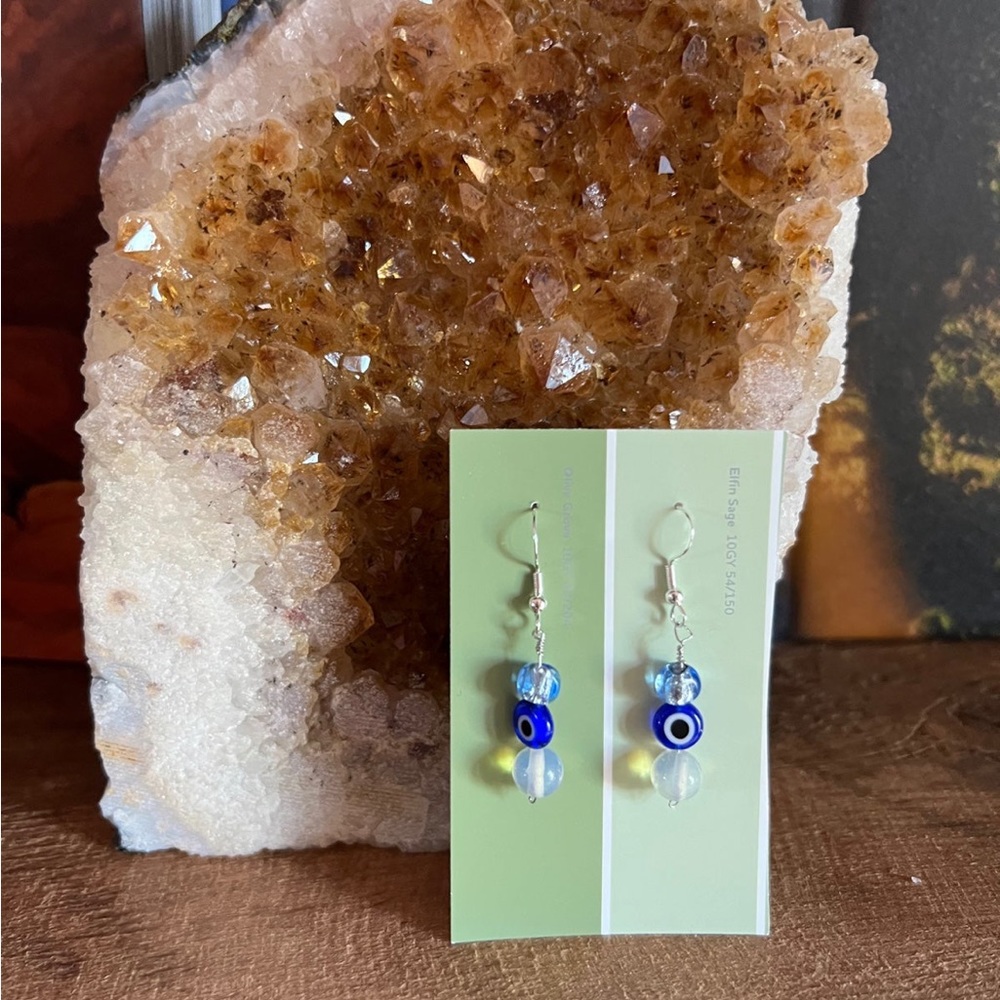 blue earrings